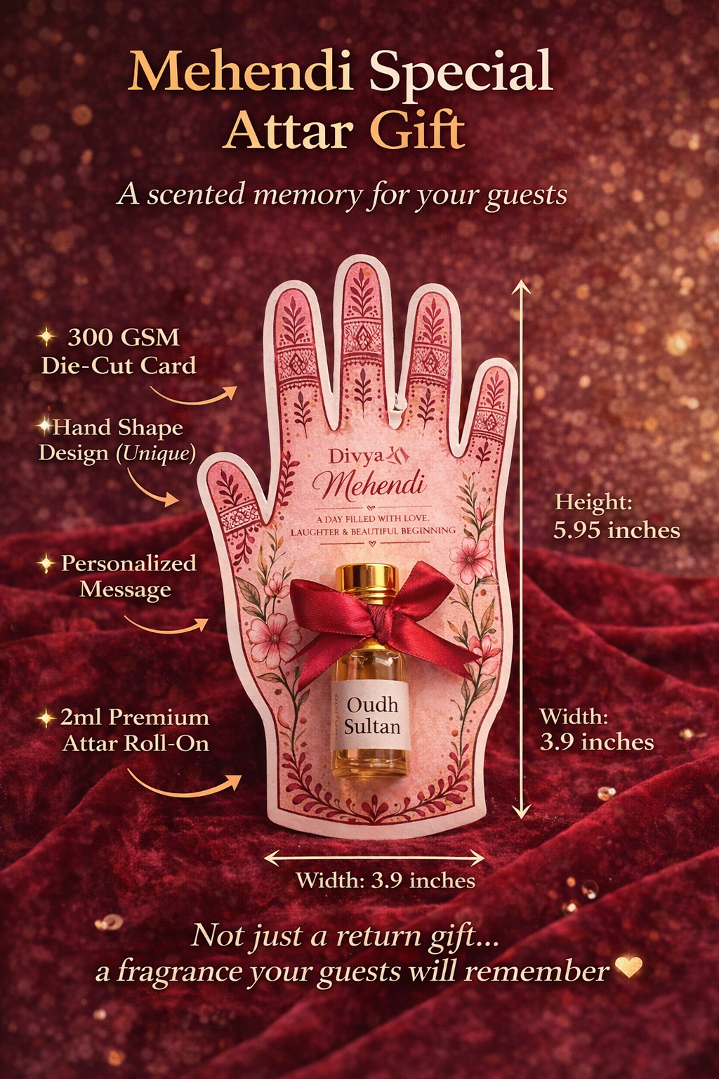 Hand Shape Attar Gift for Mehendi Occasion